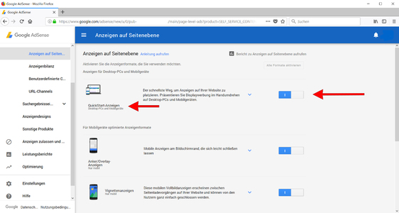 Google Adsense a nivel de página - QuickStart ads en Woltlab CMS