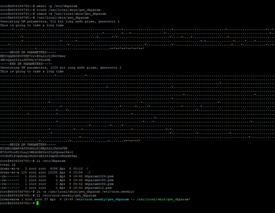 Generating weekly new DH PARAM files