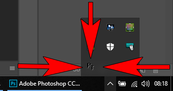 PureText menu in taskbar