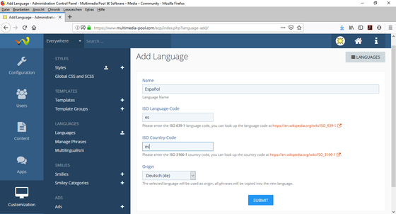 WoltLab Suite – Adding Spanish Language