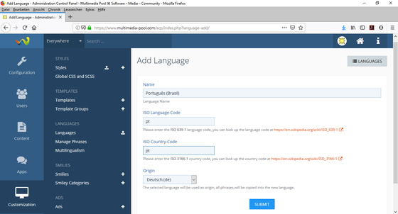 WoltLab Suite – Adding Portuguese Language