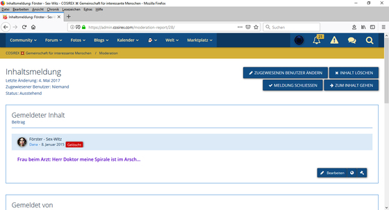 Woltlab Suite – Moderation – Inhaltsmeldungen – Einsehen, Bearbeiten, Reagieren-3