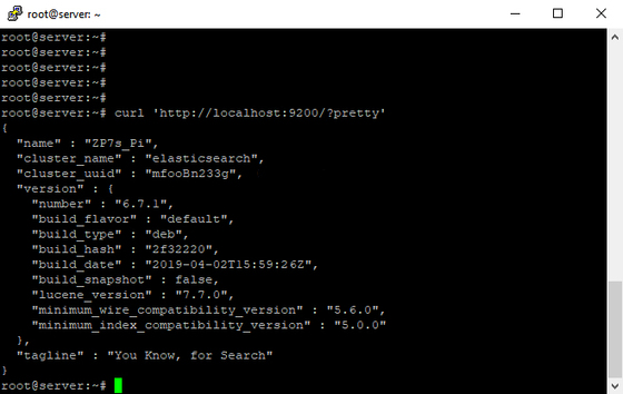 Com o seguinte comando você pode testar se o ElasticSearch está rodando no Linux